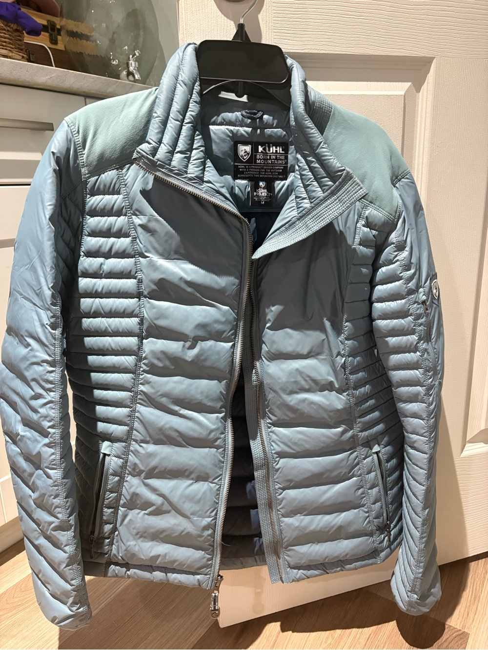 Women's Light Blue Quilted Down Jacket